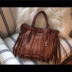 Frye leather fringe bag